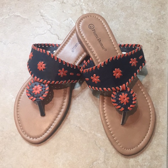Pierre Dumas Shoes - Pierre Dumas Women’s Rosetta Sandal Navy/Orange